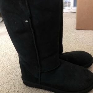 Tall Shearling Black Boots